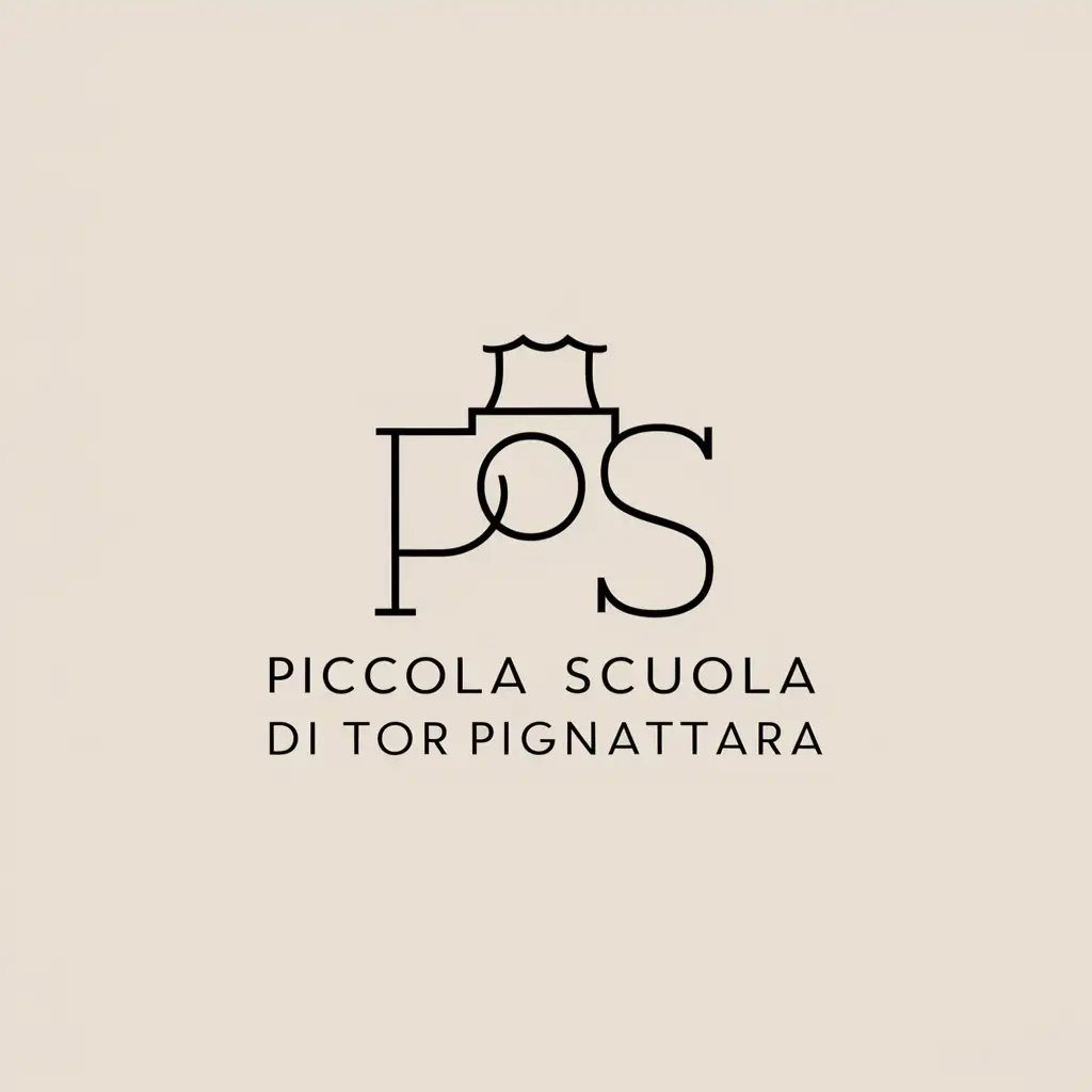 Make a minimal logo of a cinematography association. The name of the association is: Piccola Scuola di Tor Pignattara.