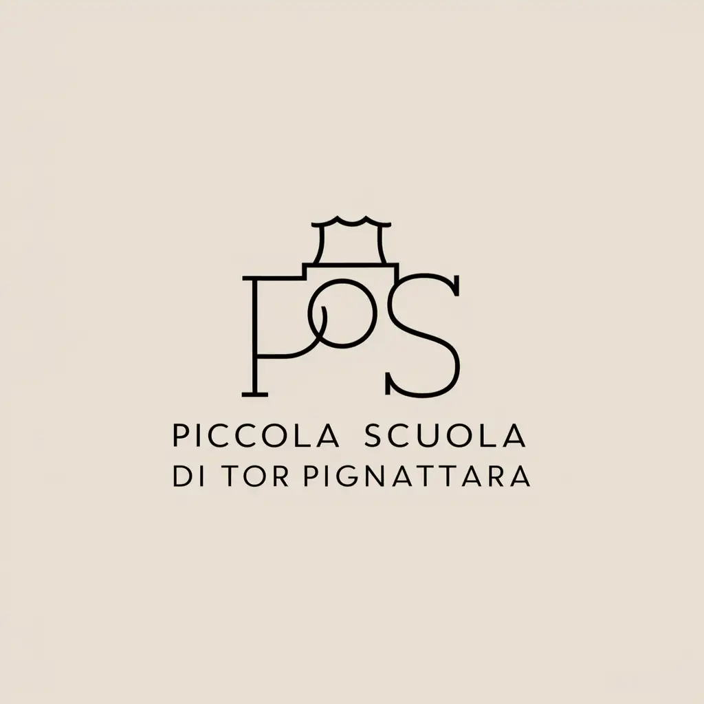 Make a minimal logo of a cinematography association. The name of the association is: Piccola Scuola di Tor Pignattara.
