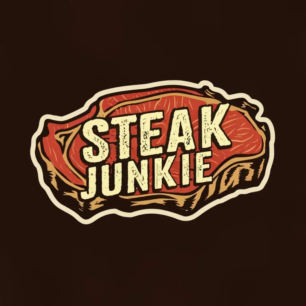 Logo-Design-for-Steak-Junkie-Bold-Typography-Featuring-a-Succulent-Steak-Icon