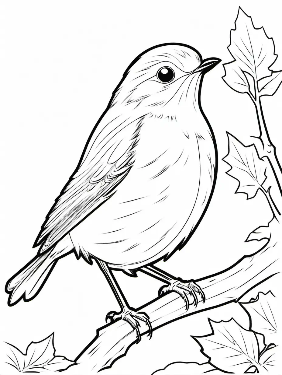 Adorable Transparent Robin Coloring Page for Children
