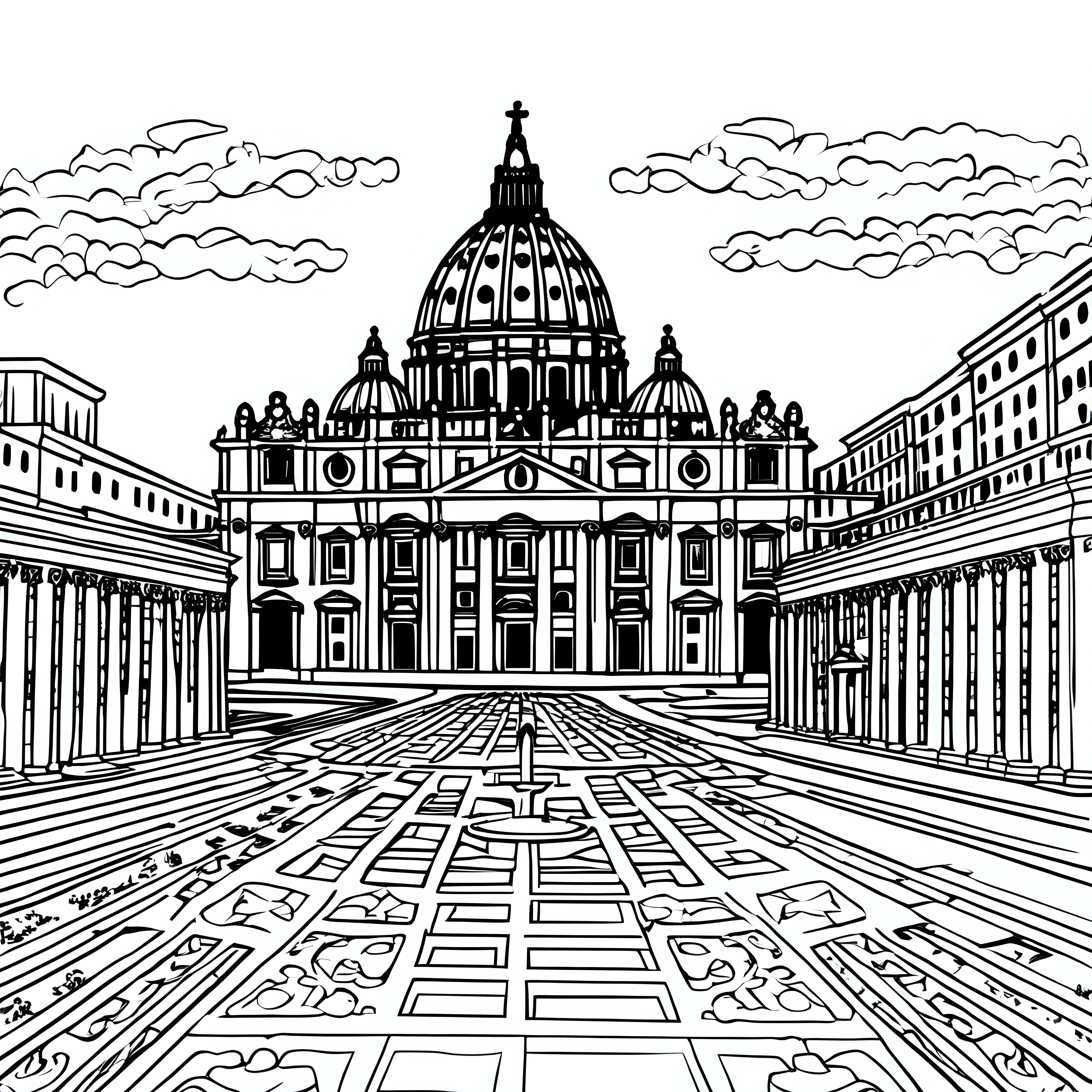 Vibrant Vatican City Coloring Page for Kids
