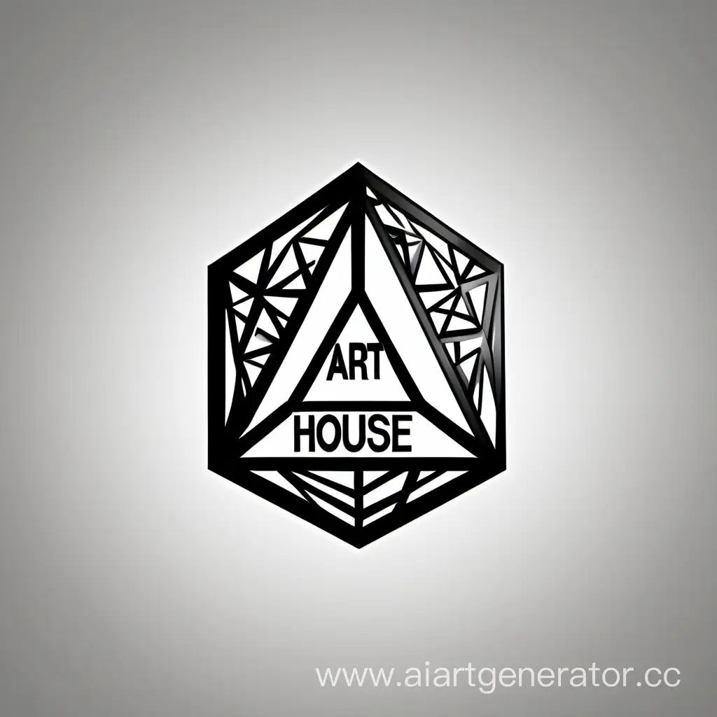 Sleek-Black-and-White-Polyhedron-Logo-Art-House-Typography
