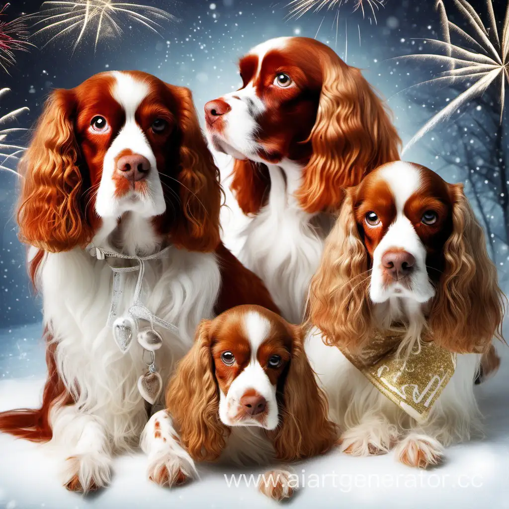 Joyful-WhiteandRed-Russian-Spaniels-Celebrate-New-Year-Festivities