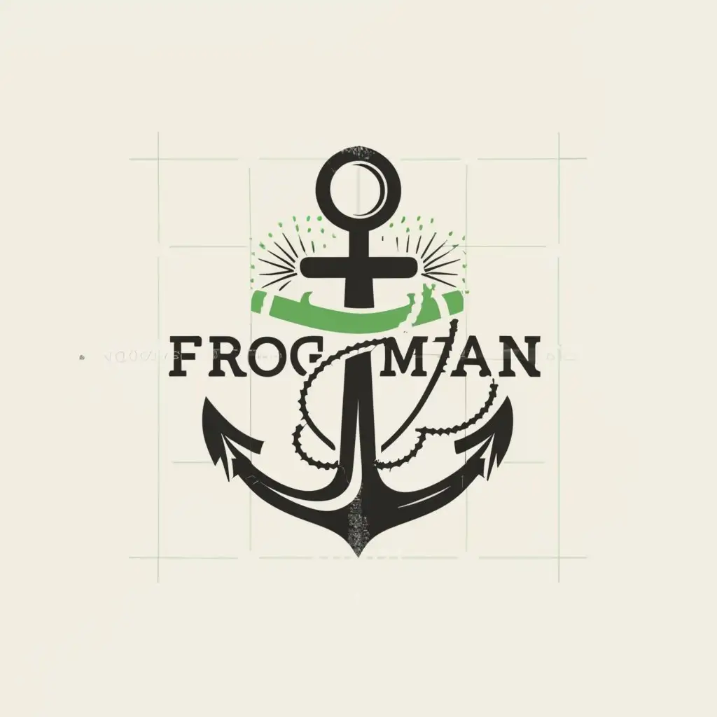 a logo design,with the text "Frogman", main symbol:Anchor & Wheel,Moderate,be used in Entertainment industry,clear background