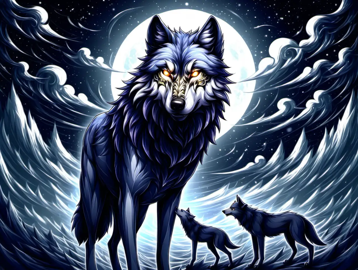 Majestic Wolf in Enchanting Forest Artwork