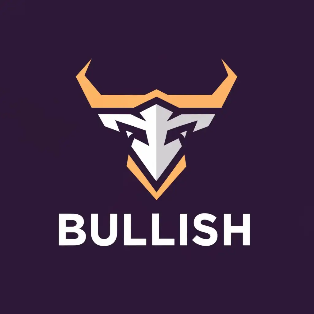 a logo design,with the text "BULLISH", main symbol:bull bitcoin,Minimalistic,be used in Finance industry,clear background