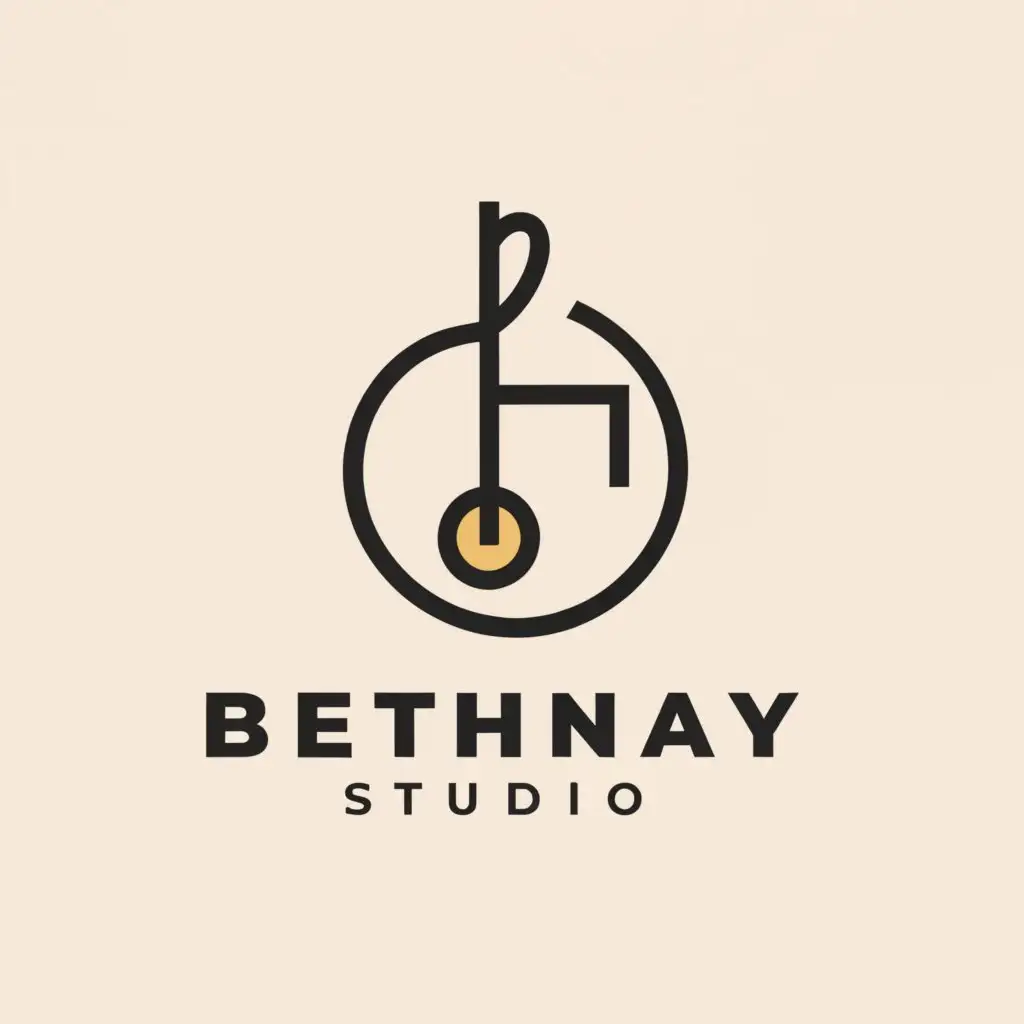 a logo design,with the text "bethany studio", main symbol:music,Minimalistic,clear background