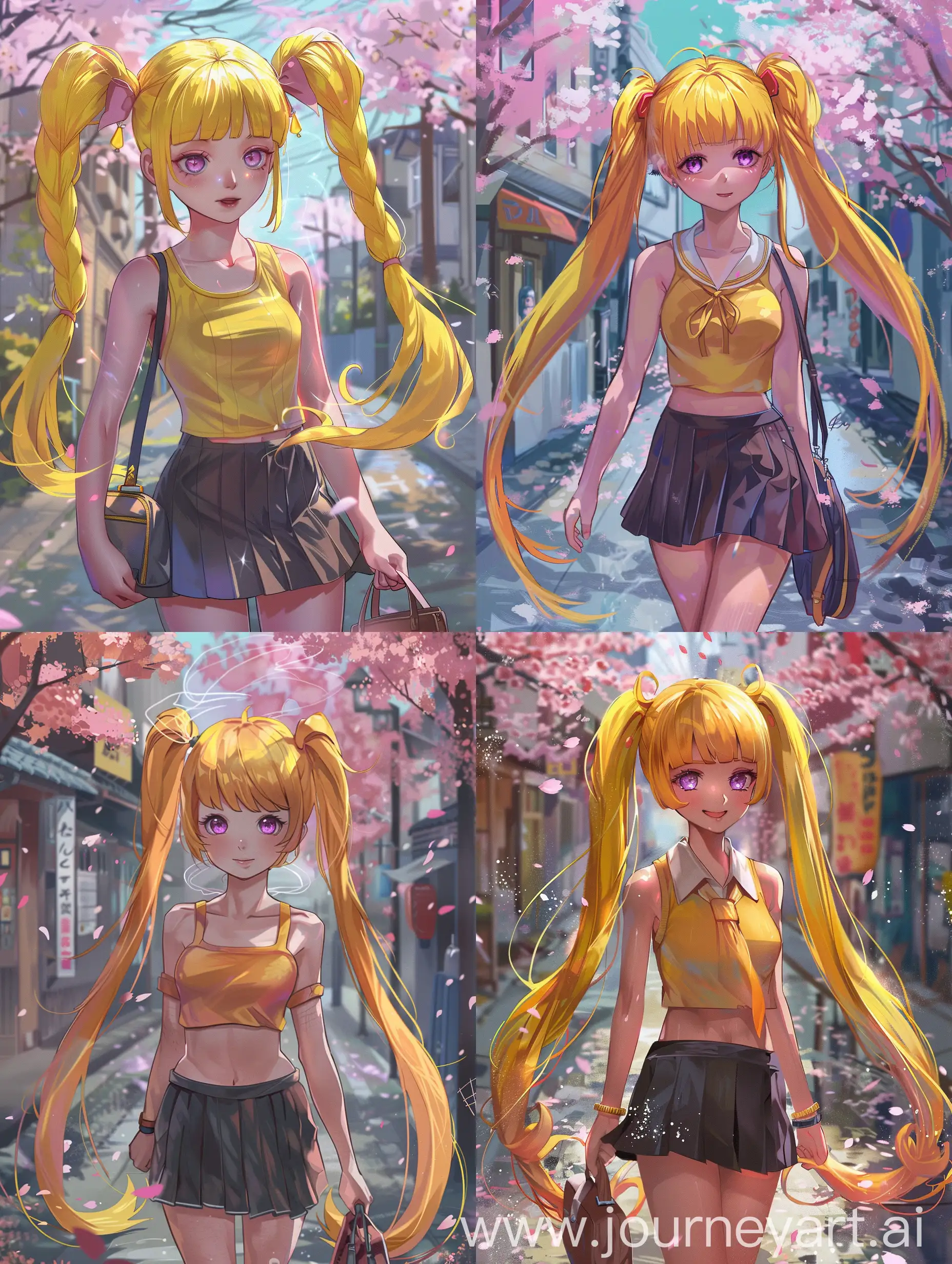 Magical-Anime-Girl-Walking-Among-Cherry-Blossoms