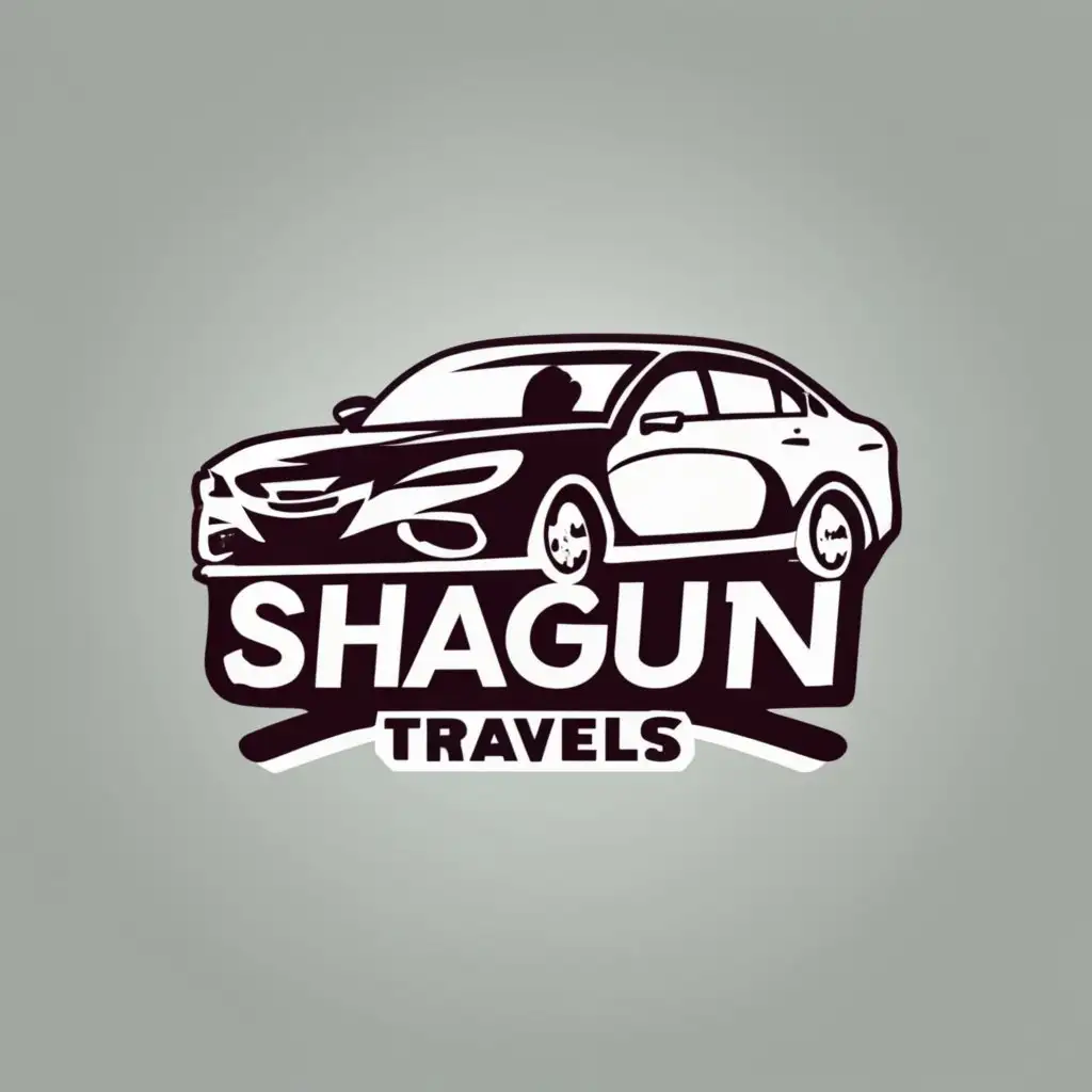 logo, PREMIUM CAR RENTAL, with the text "SHAGUN TRAVELS", typography, be used in Travel industry