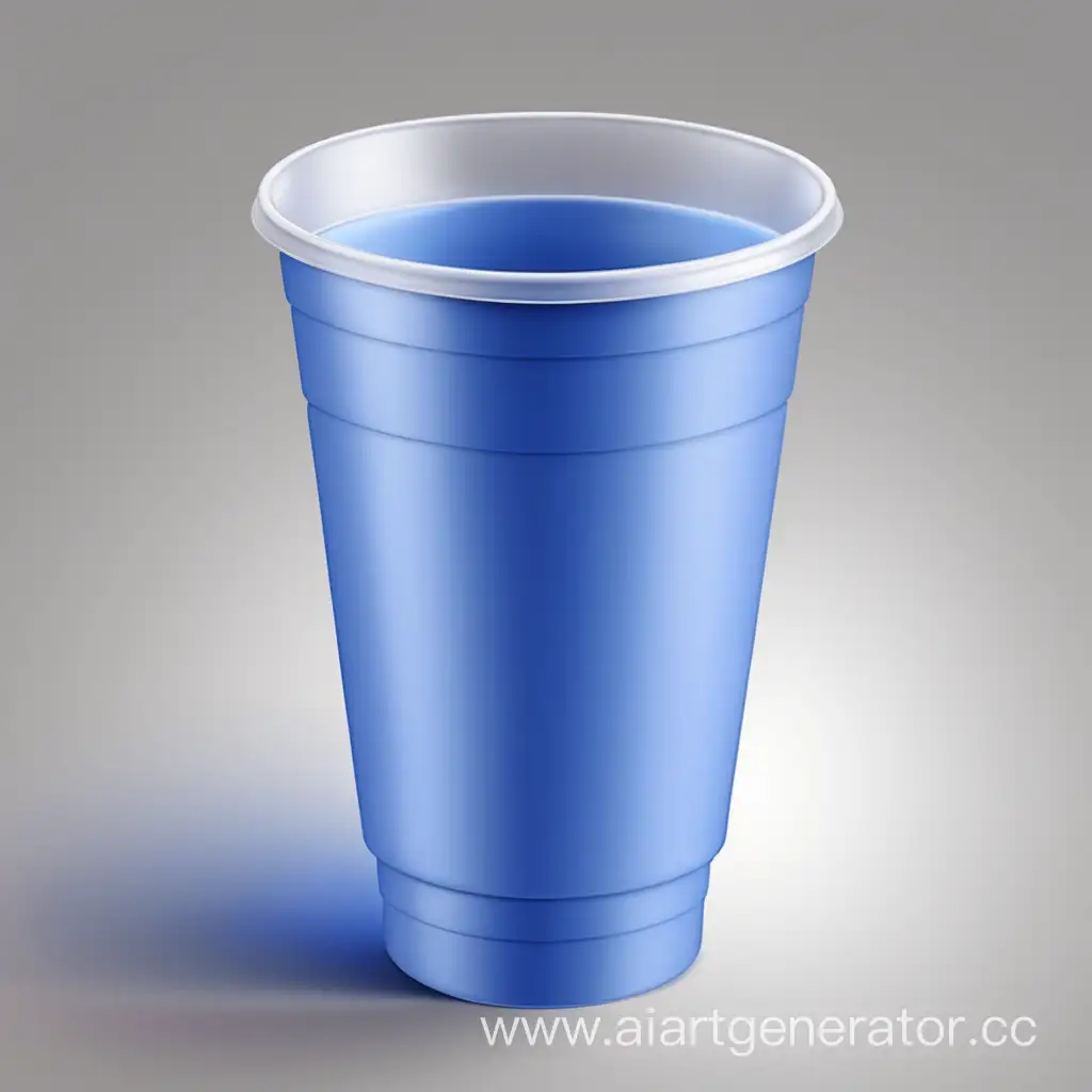 Plastic cup, without background, drawing, cartoon, 3D, not detailed