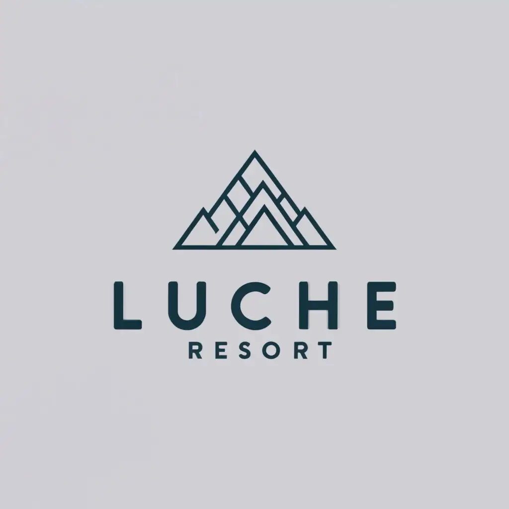 LOGO-Design-For-Luchhe-Resort-Majestic-Mountain-and-Building-Icon-for-Hospitality-Industry