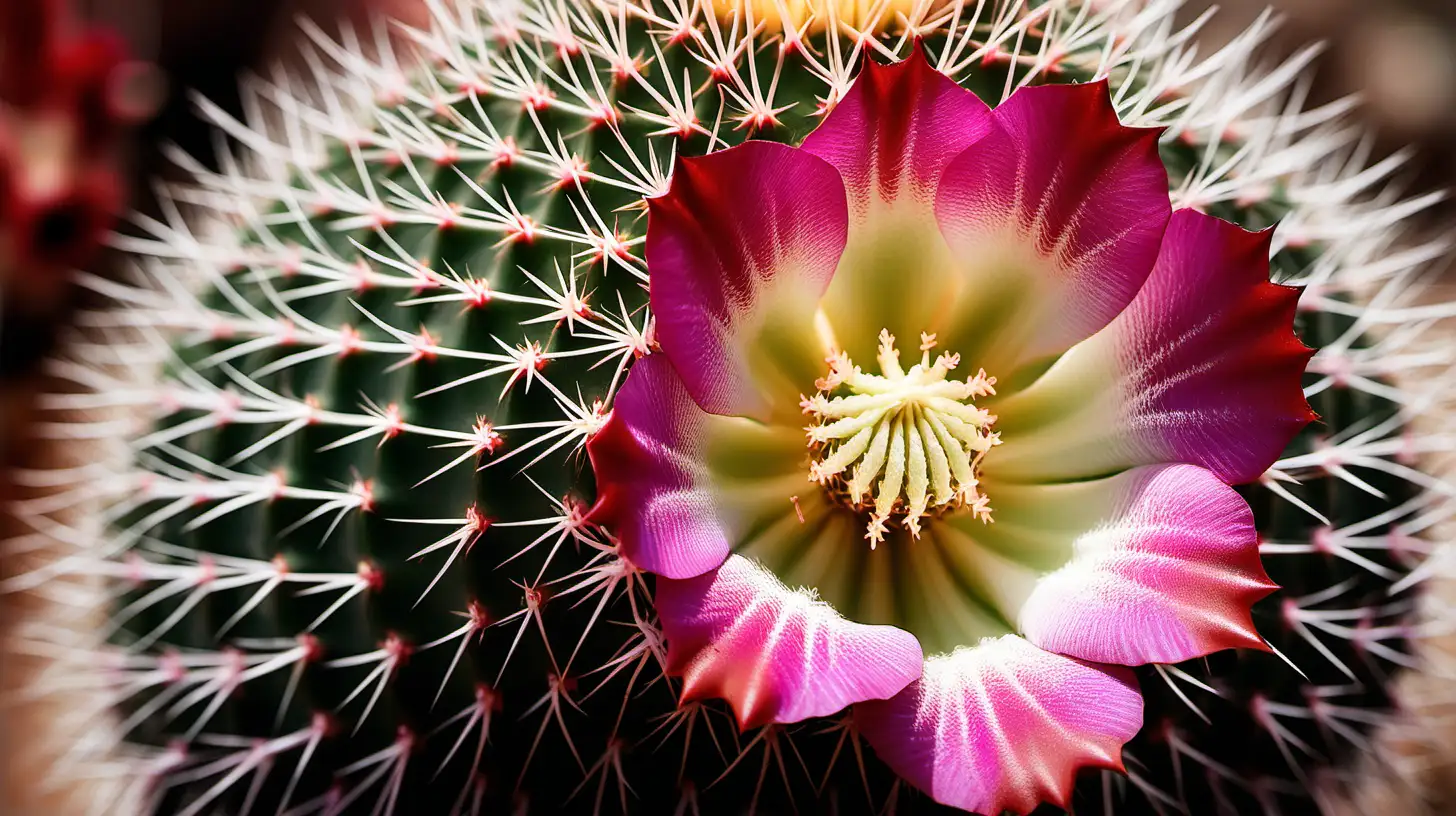 Resilient Cactus Flower Blossoming with Intricate Patterns of Endurance