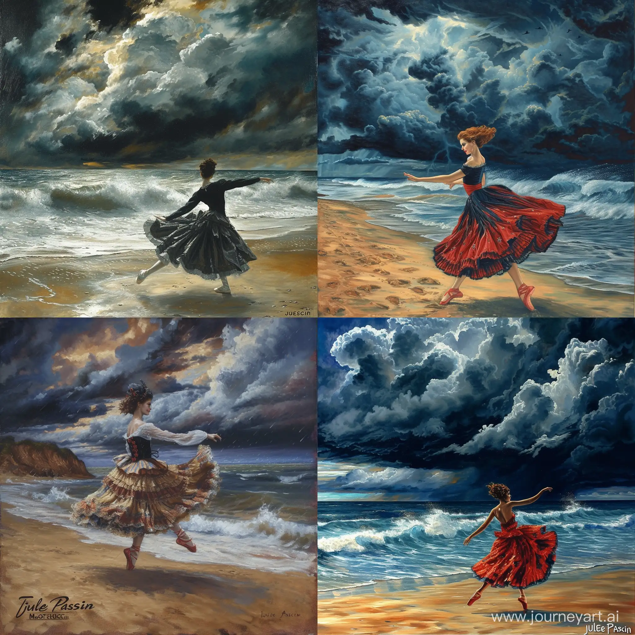 Moulin-Rouge-Dancer-Twirling-Amidst-Storm-Waves-Dynamic-Emotion-in-Jules-Pascins-Art