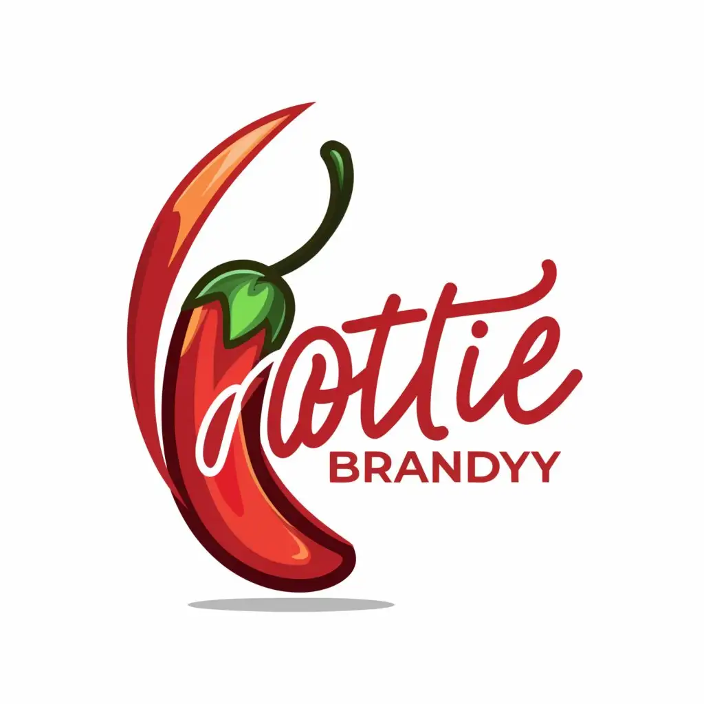 LOGO-Design-for-Hottie-Brandy-Fiery-Red-Chilli-Pepper-Emblem-for-Restaurant-Industry