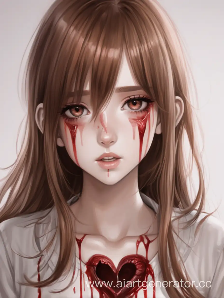Beautiful-Girl-with-Bleeding-Heart-Emotional-Artwork