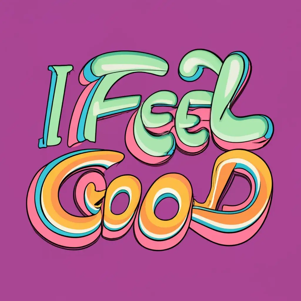 logo, beauty and neon colours, with the text "I feel good", typography, be used in Beauty Spa industry