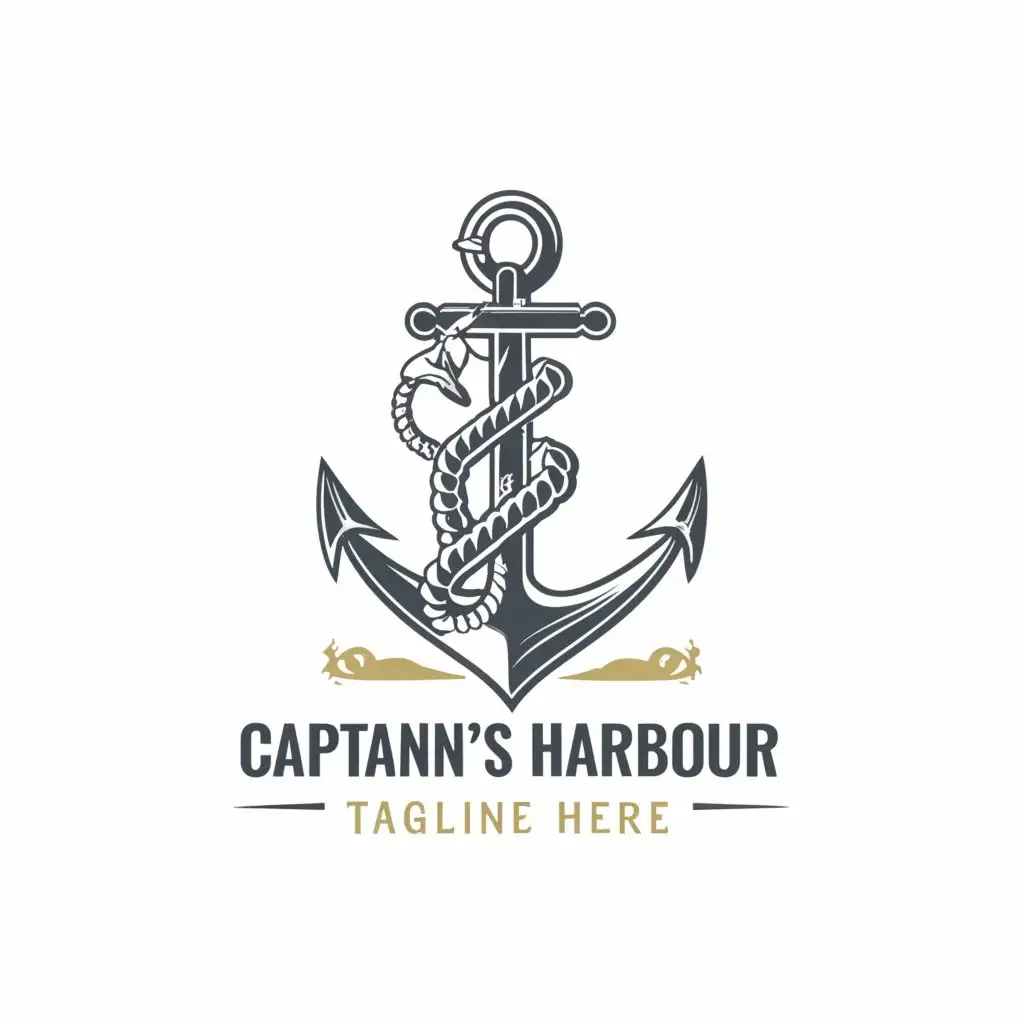 a logo design,with the text "captains harbour", main symbol:an anchor,complex,be used in Restaurant industry,clear background