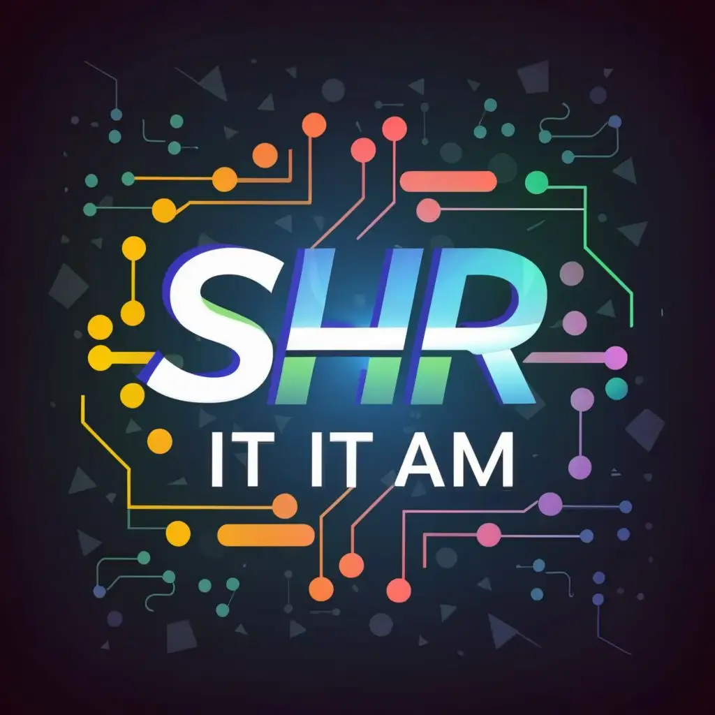 logo, dark gradiant, technology, with the text "SHR IT",  be used in Internet industry