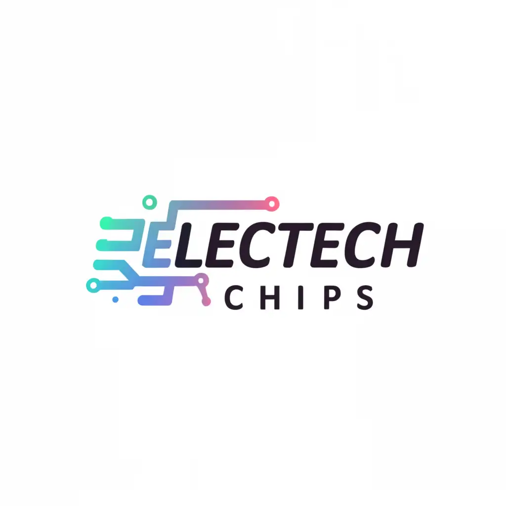 a logo design,with the text "ElecTech Chips", main symbol:A dynamic logo with a chip morphing into a technological symbol, such as a lightning bolt or gear.,Moderate,be used in Technology industry,clear background , use purple and red color 