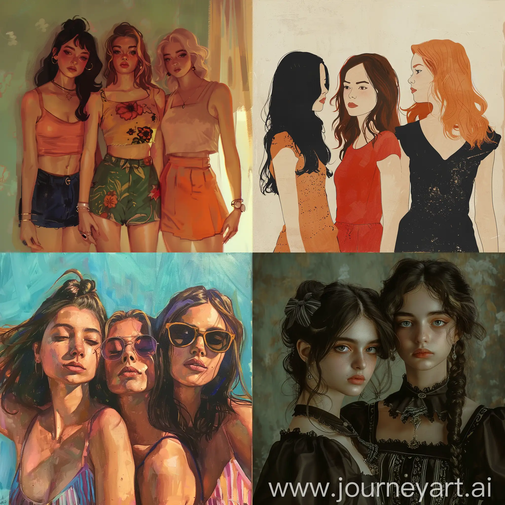 Six-Girls-Portrait-Diverse-Group-in-Vibrant-Array