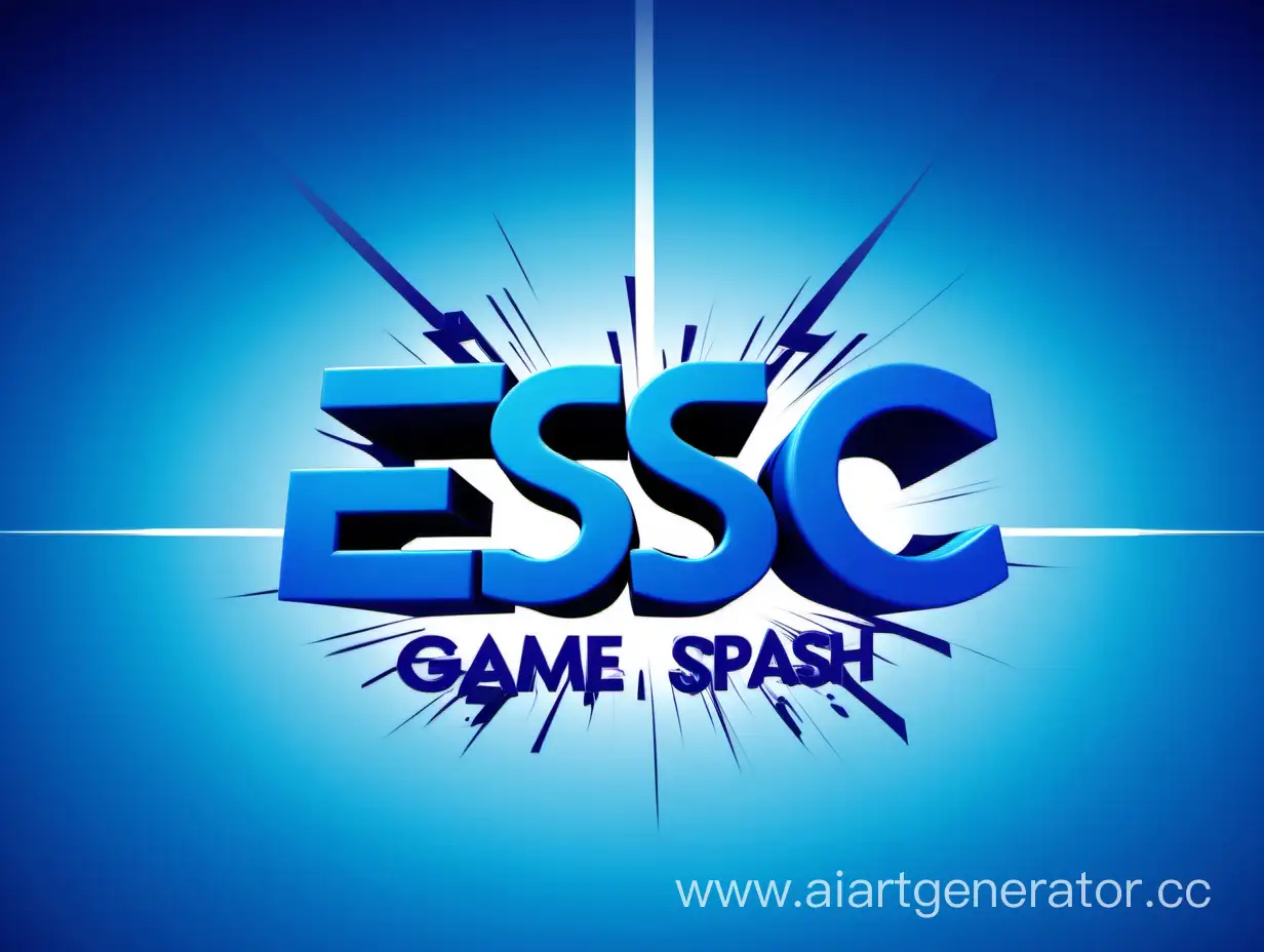 Exciting-Escape-Game-Splash-Screen-with-Dynamic-3D-Text-on-a-Vibrant-Blue-Background