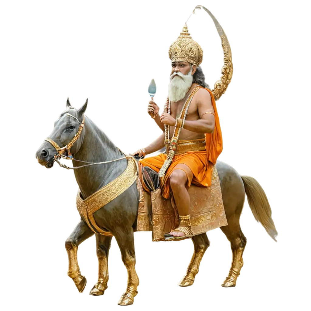 Stunning-Hindu-Baba-Riding-Horse-with-Glass-HighQuality-PNG-Image
