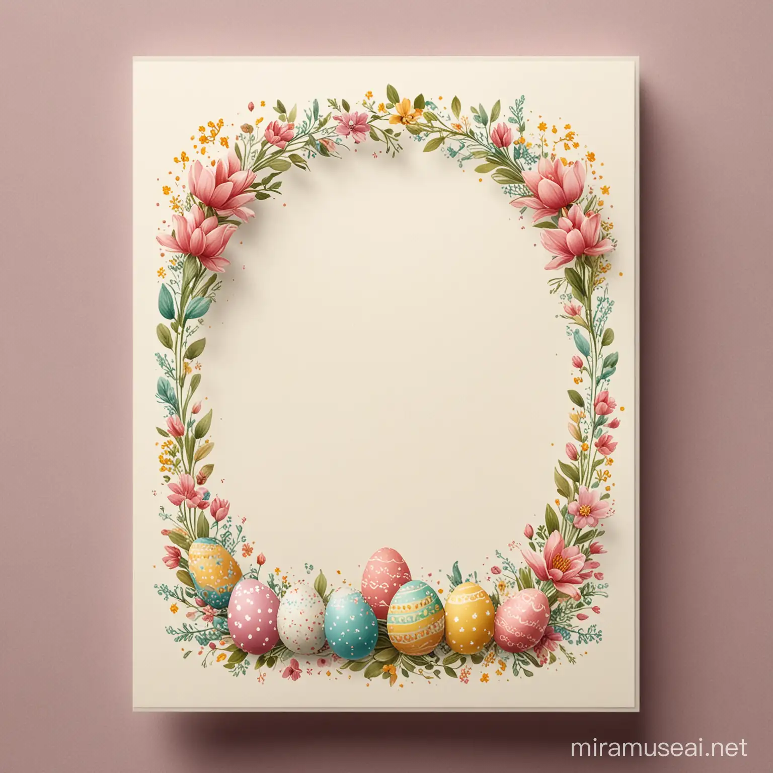 Generate an Easter card with clear space for my wishes. 