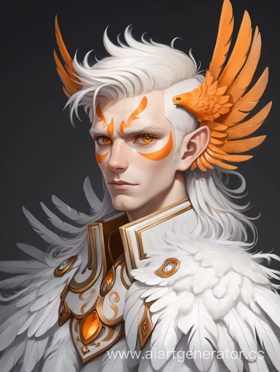 Ethereal-Young-Man-with-GingerTipped-White-Hair-Feathers-Wings-and-Orange-Eyes