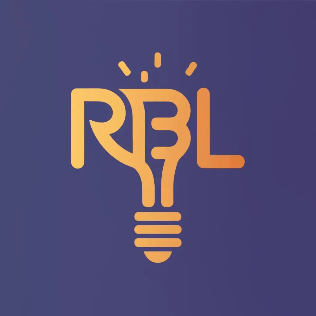 logo, "RBL" merged with modern light bulb, with the text "RBL Electric", typography, be used in Construction industry