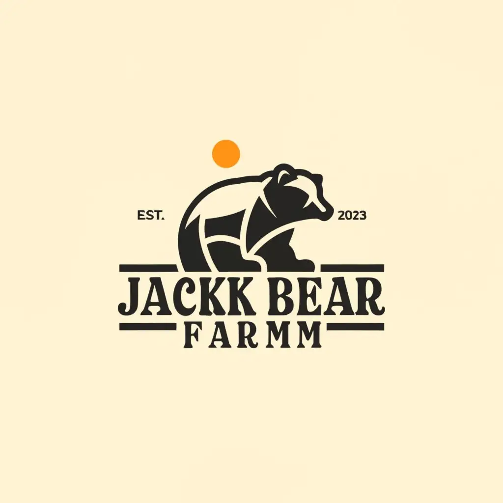 a logo design,with the text "Jack Bear Farm", main symbol:Bear,Moderate,be used in Travel industry,clear background