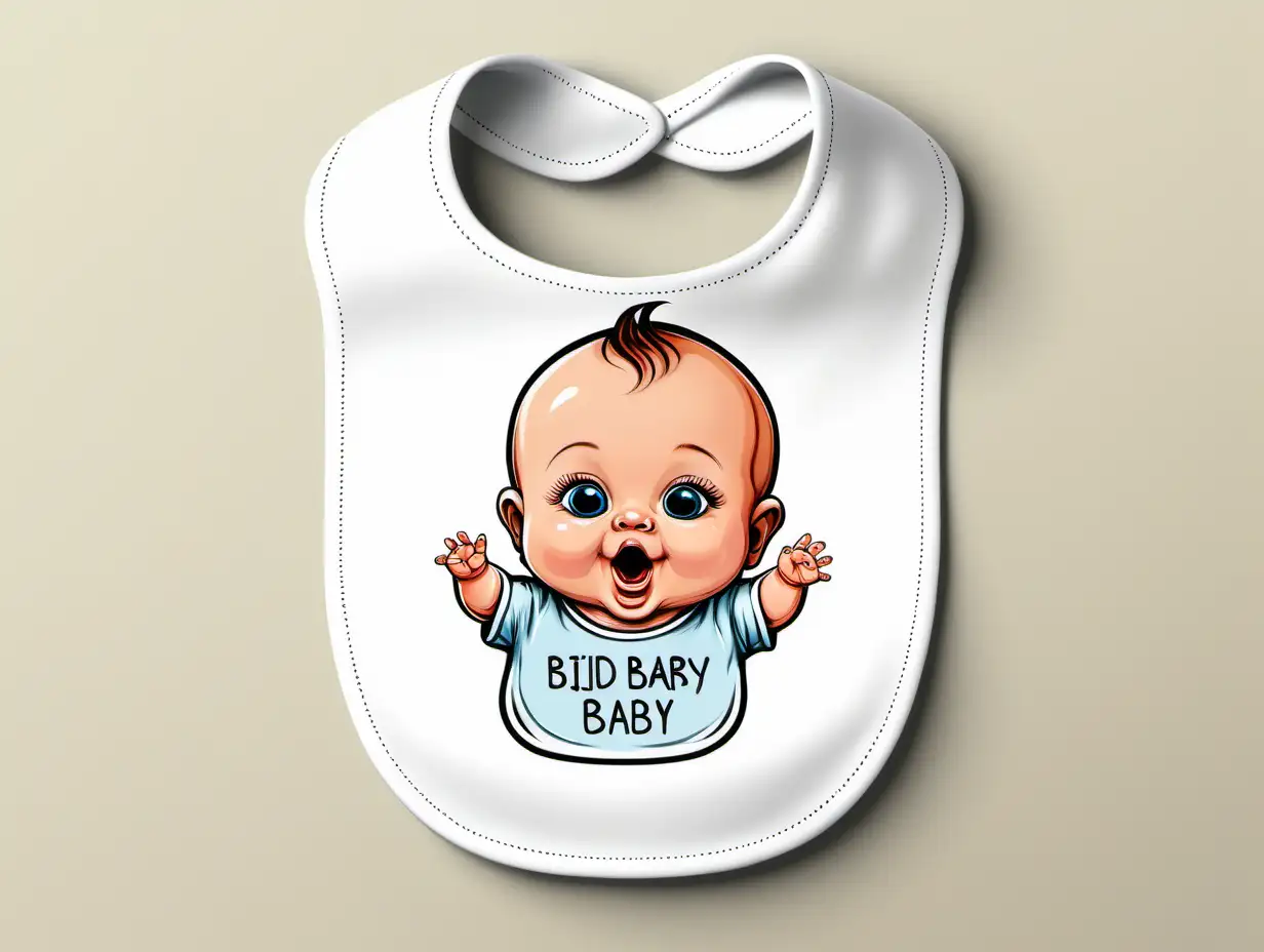 Adorable Baby Graphic for a Playful Bib Design