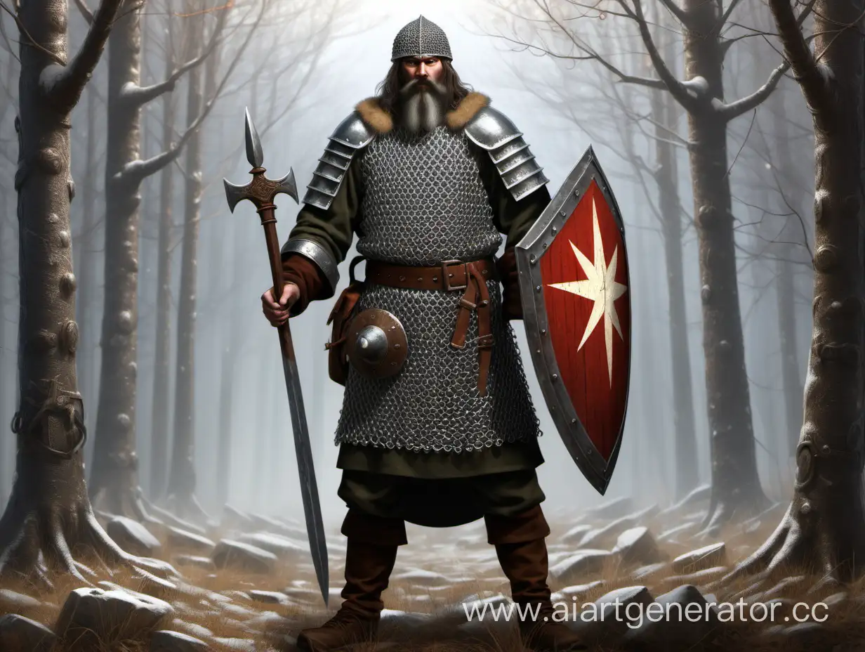 Formidable-Slavic-Militia-Leader-in-Full-Chainmail-with-Iron-Shield-and-Morning-Star
