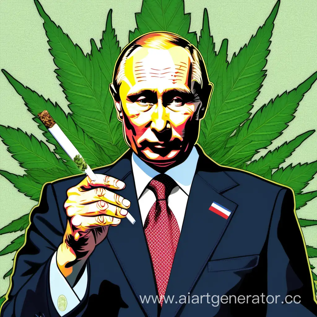 Russian-President-Vladimir-Putin-Smoking-a-Healthy-Joint-While-Holding-a-Packet-of-Marijuana