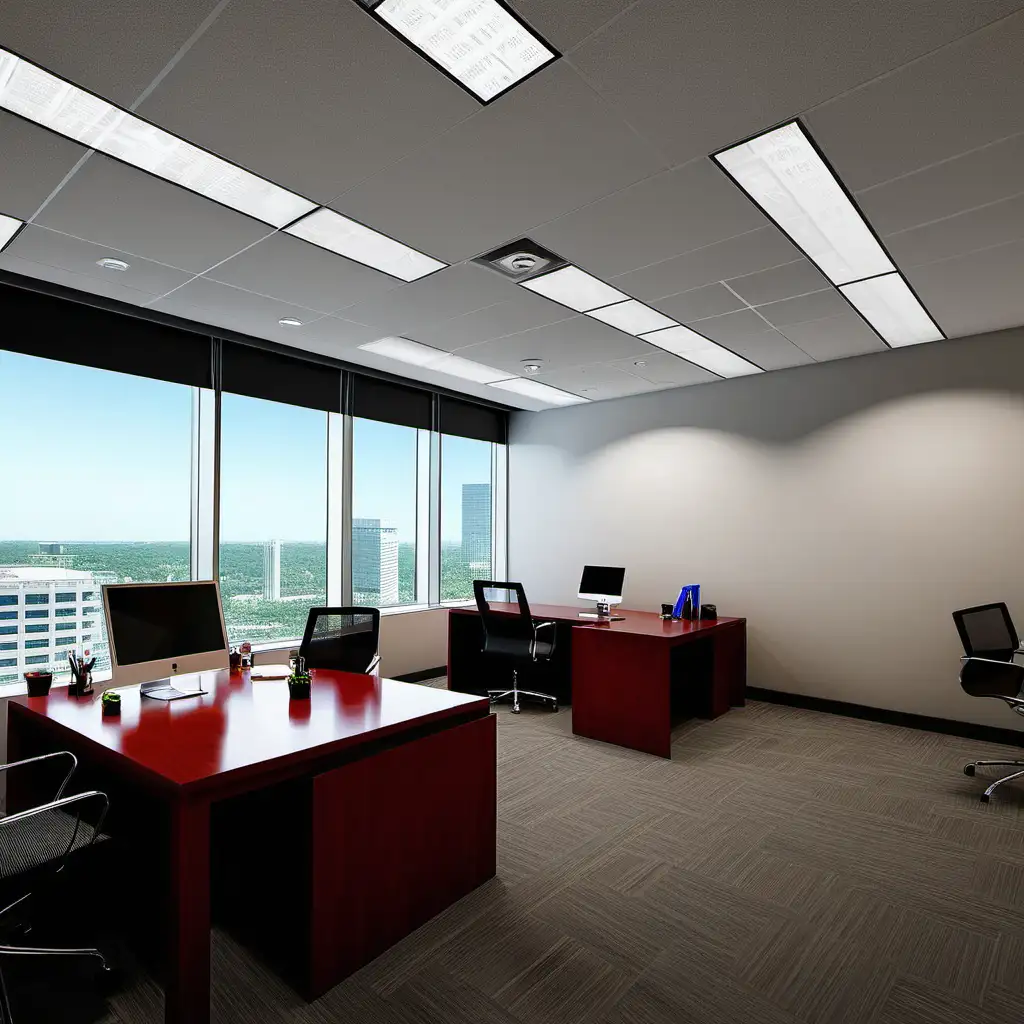 Modern Corporate Office Space with Collaborative Workstations