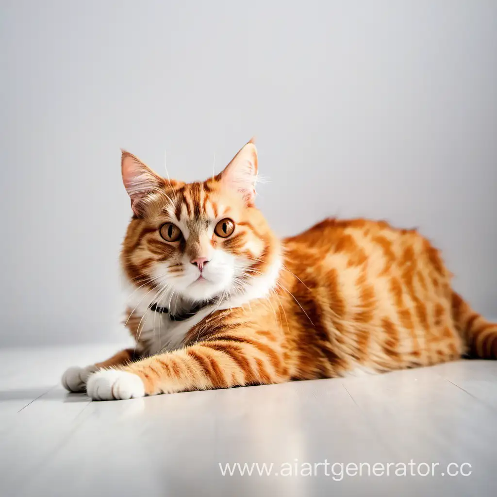 Merry-Cat-Relaxing-on-Light-Background