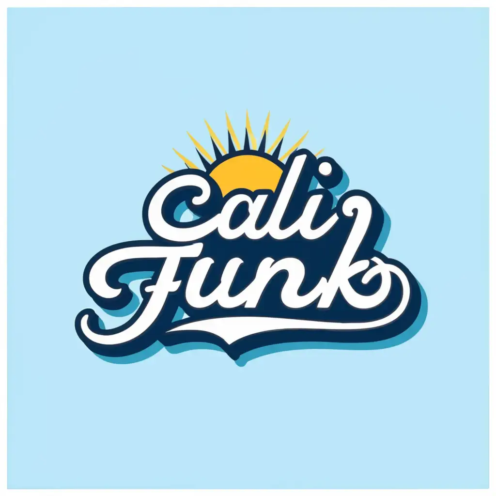 a logo design,with the text "Cali Funk", main symbol:sun babyblue sky,Moderate,be used in Retail industry,clear background