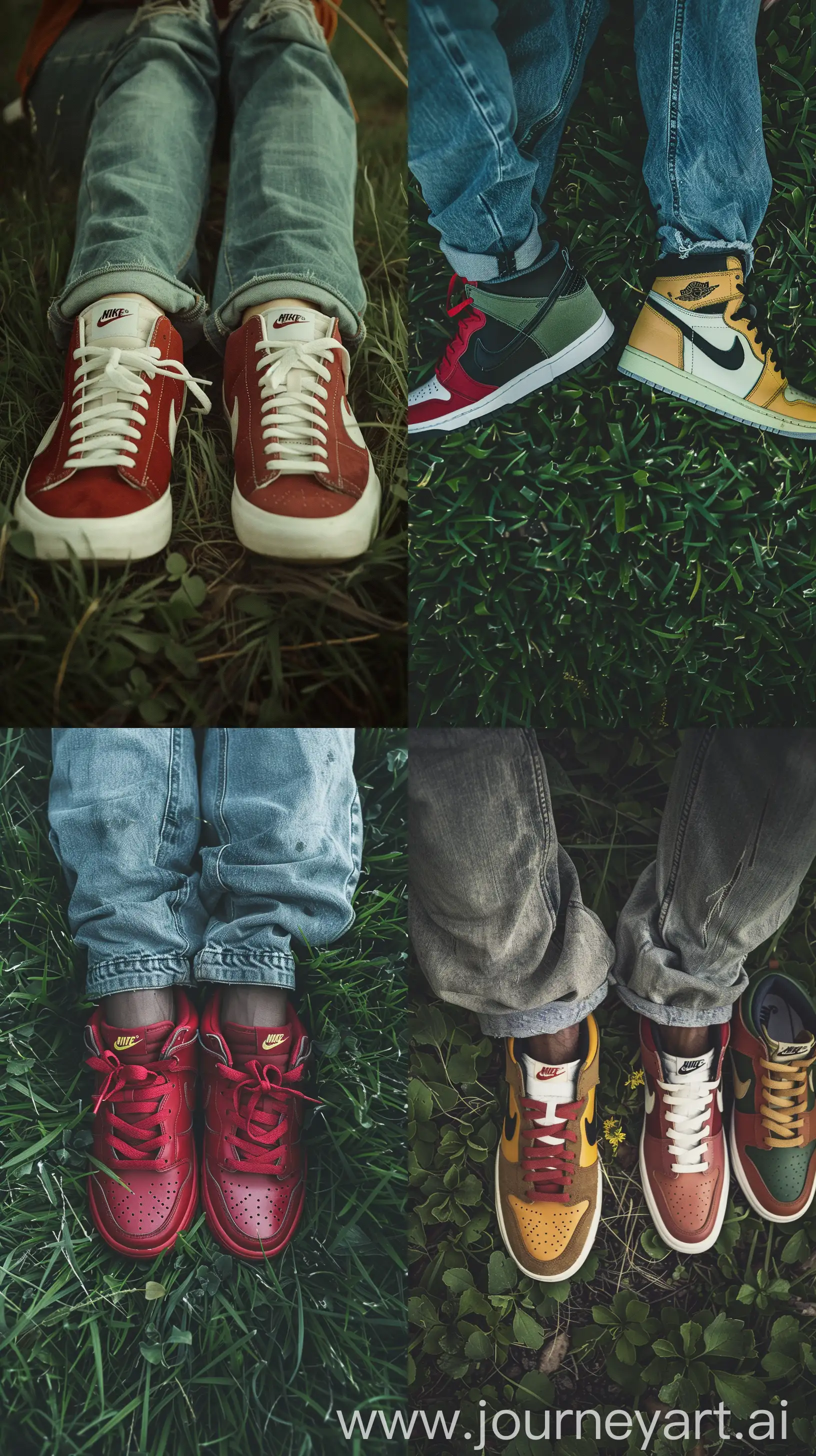 Couples-Wearing-Nike-Blazers-in-Urban-Grass-Setting