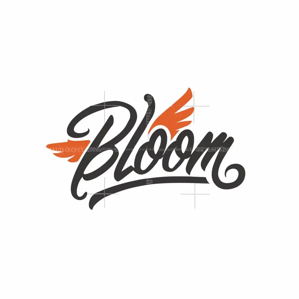 a logo design,with the text "bloom", main symbol:A simple B logo with wings


,Moderate,be used in Sports Fitness industry,clear background