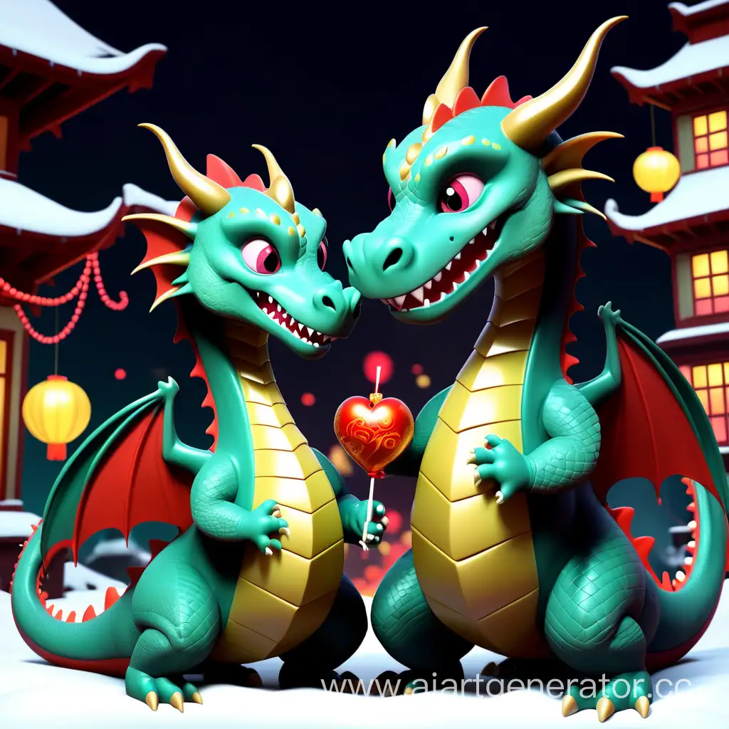 влюбленный дракончик в новогоднюю ночь