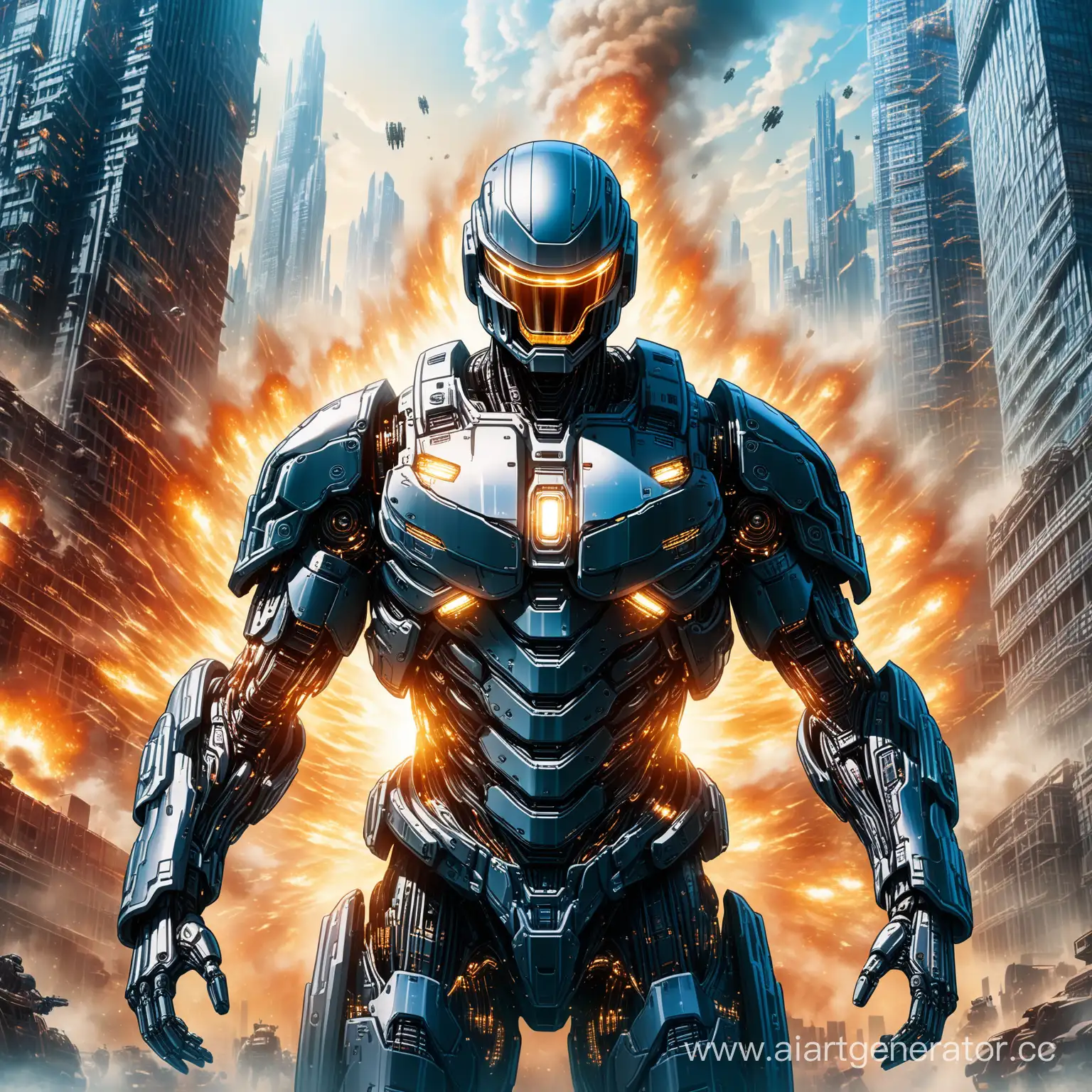 Powerful-Cybernetic-Suit-of-Robocop-in-Halo-Style-Amidst-Urban-Chaos