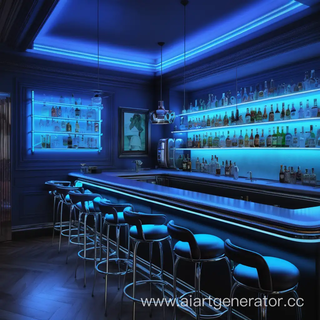 blue neon bar inside