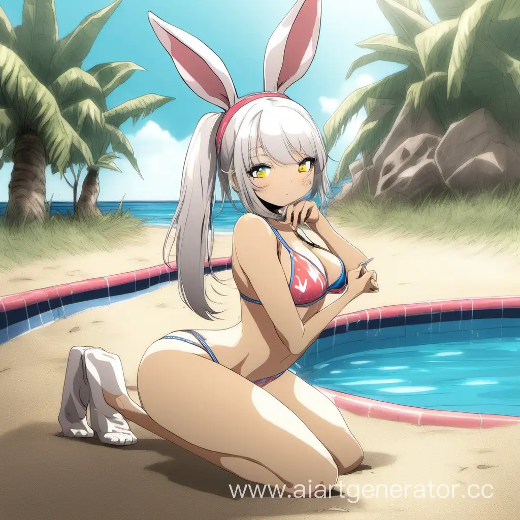 Adorable-Bunny-Girl-in-Bikini-Poses-Playfully