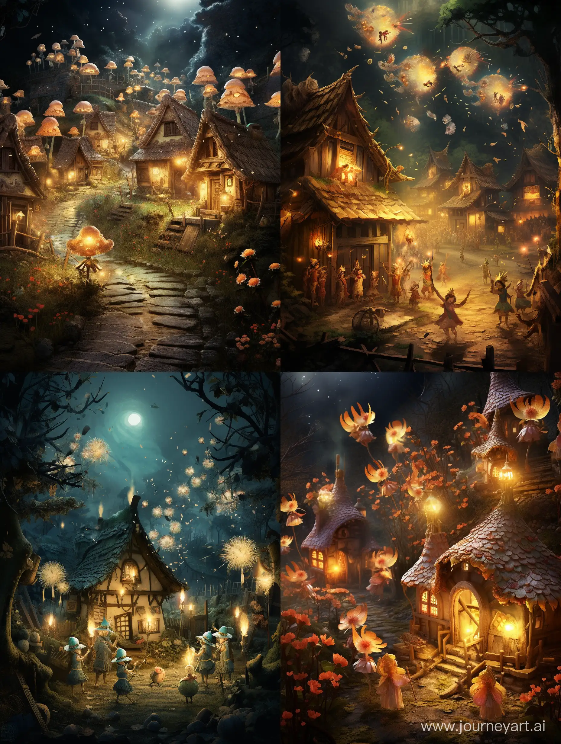 Enchanting-New-Year-Celebration-by-Fairy-Creatures-in-an-Ancient-Village