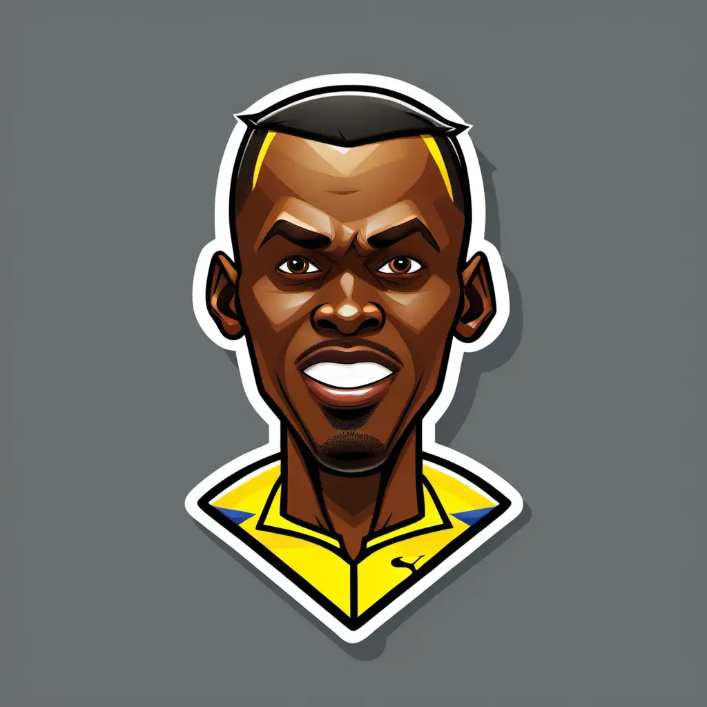 Animated Cartoon Illustration of Usain Bolts Iconic Pose