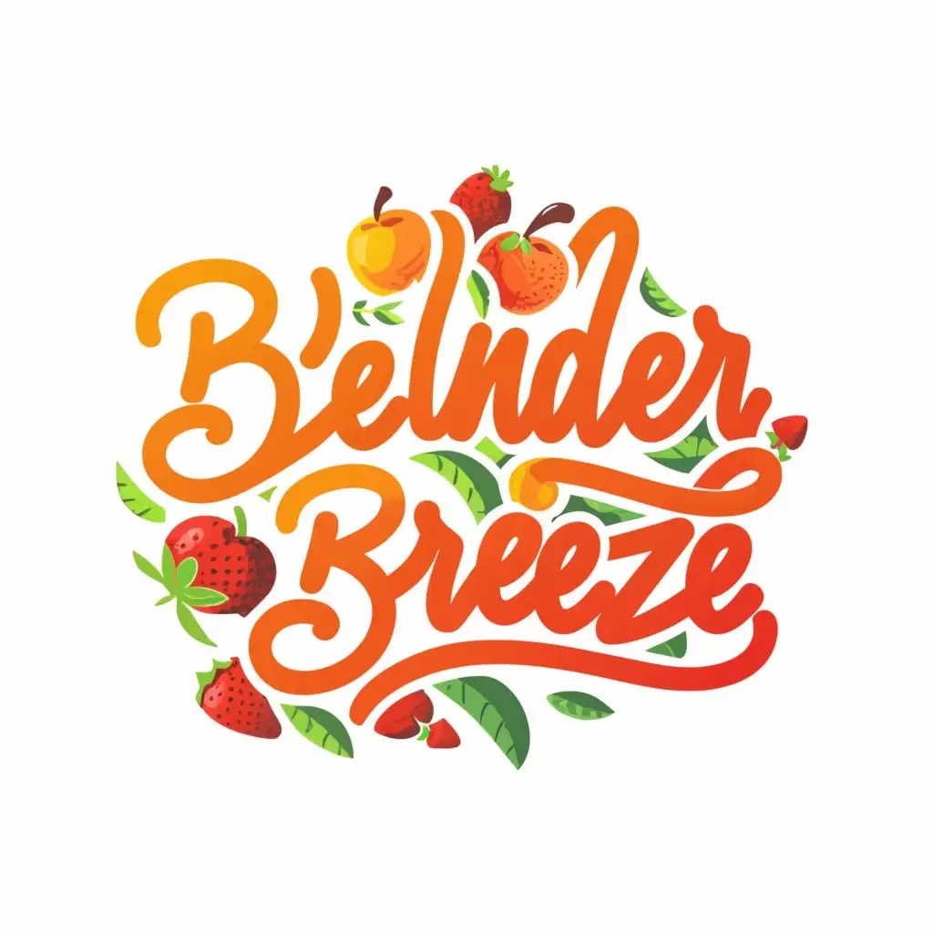 a logo design,with the text "Blender Breeze", main symbol:Fruits,Moderate,be used in Restaurant industry,clear background