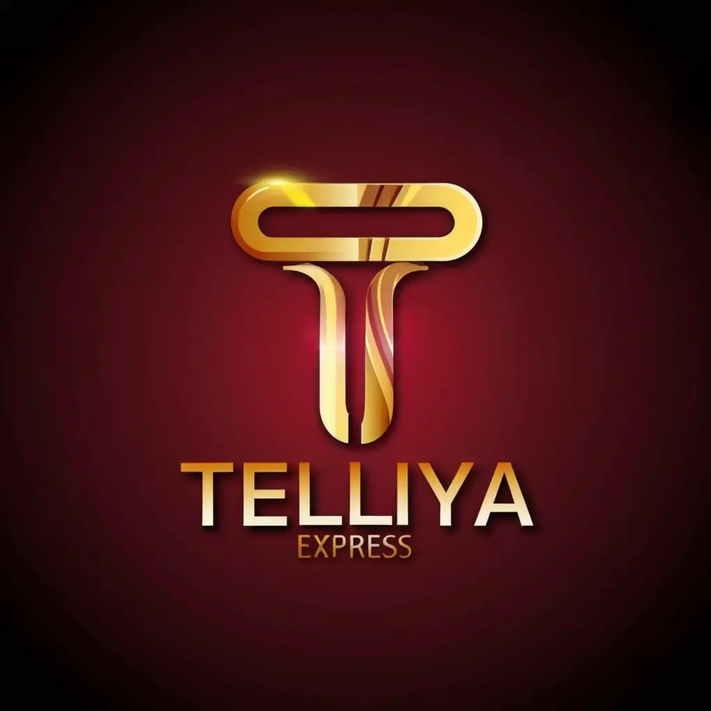 a logo design, with the text 'Teliya', main symbol: EXPRESS LOGO brand GOLD YELLOW, Minimalistic, clear background