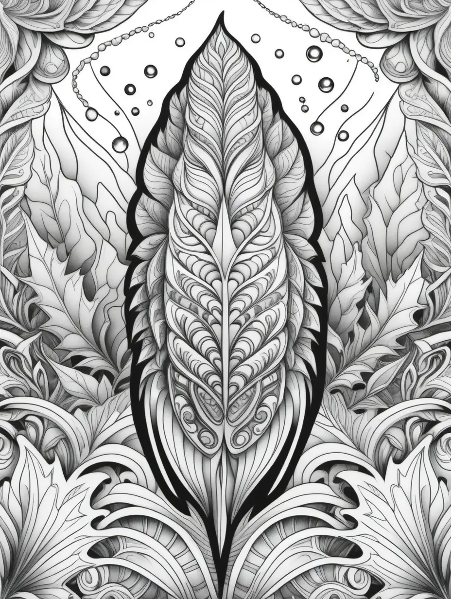 Detailed Black and White Adult Coloring Book Featuring Ice Patterns