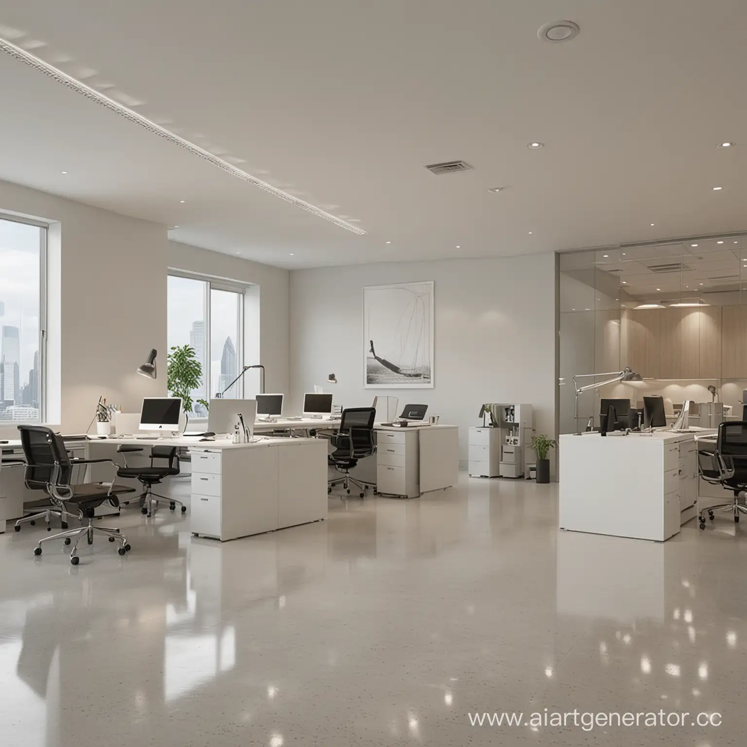 Modern-Office-Interior-with-Bright-Lighting-and-Minimalist-Design