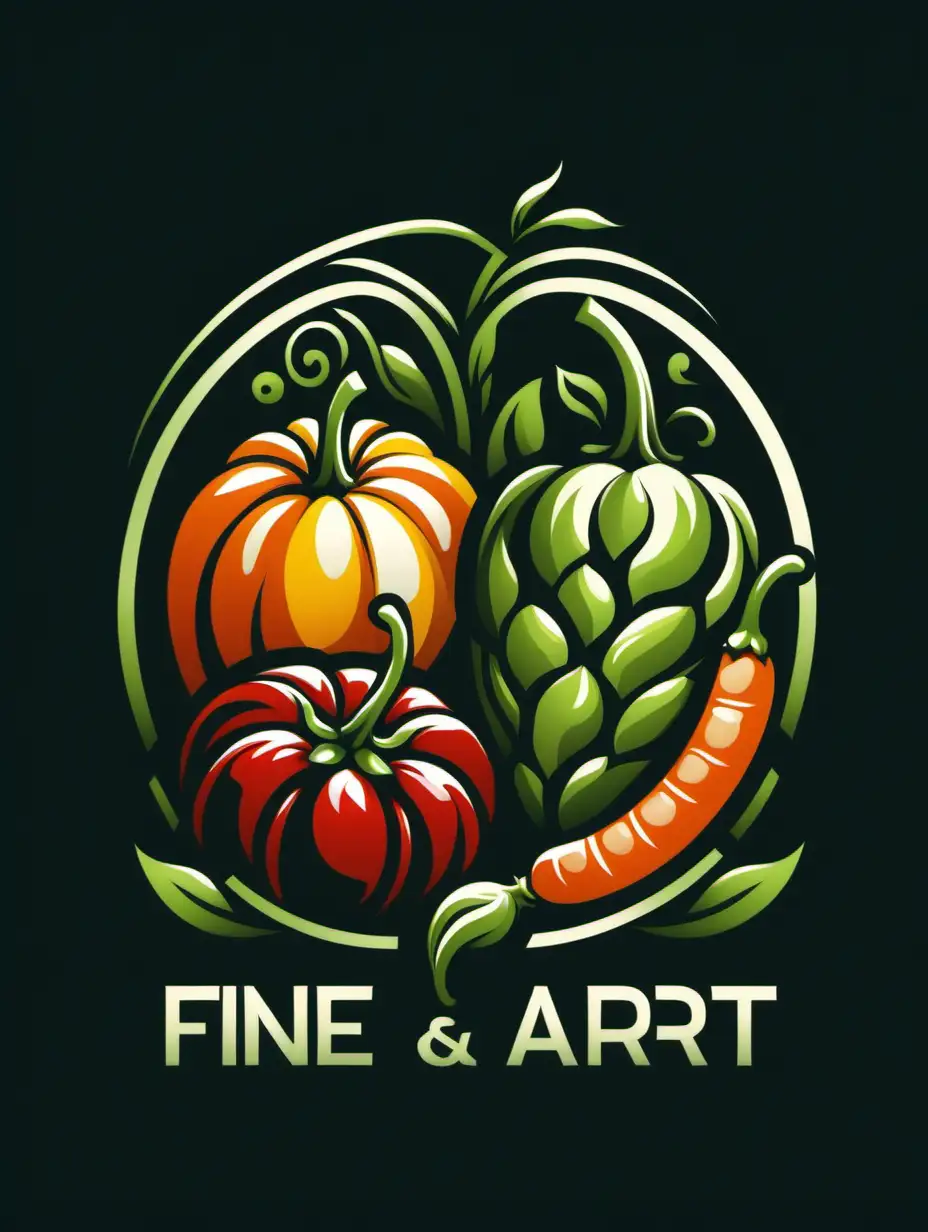Vibrant Fine Art Composition with Fruits and Vegetables Logo