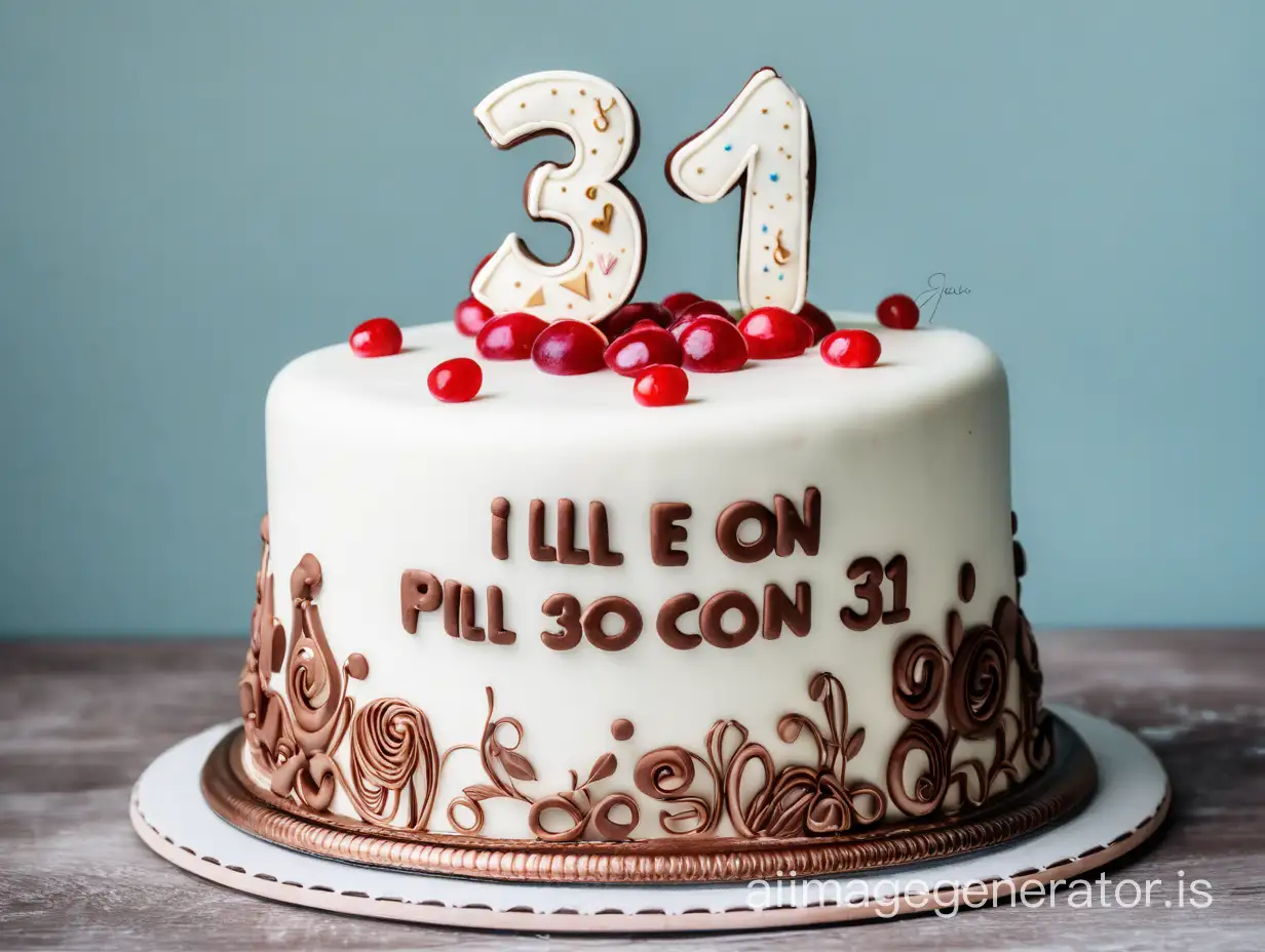 cake with the inscription - I'll be 31 soon. in Russian